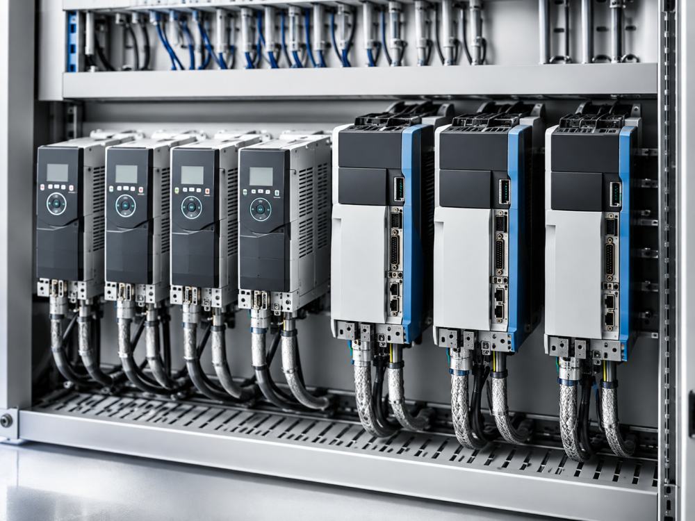 Industrial drives and motor hardware in a machine control cabinet